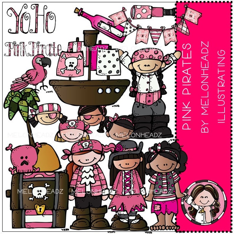 Pink Pirates clip art Combo Pack