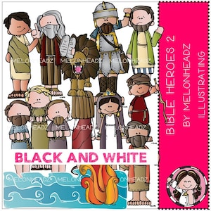 Bible Heroes clip art Part 2 - BLACK AND WHITE