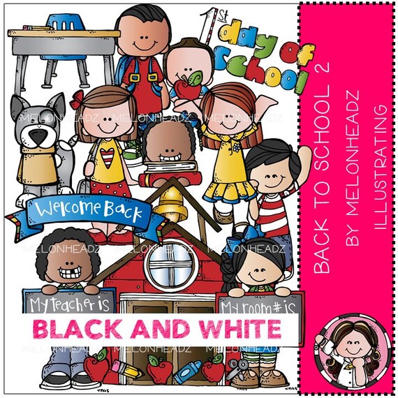 Back To School Clip Art Part 2 Black And White Etsy