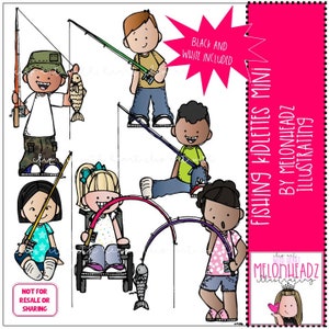 Clipart de Kidlettes de pesca - Mini