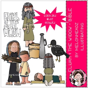 Elijah and the Widow clip art - Bible - Mini