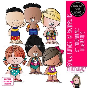 Bobbleheadz clip art, Swimsuits, Summer Mini
