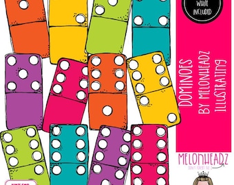 Dominoes clip art, game, play COMBO PACK