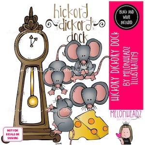 Hickory Dickory Dock clip art, literature, book companion Mini