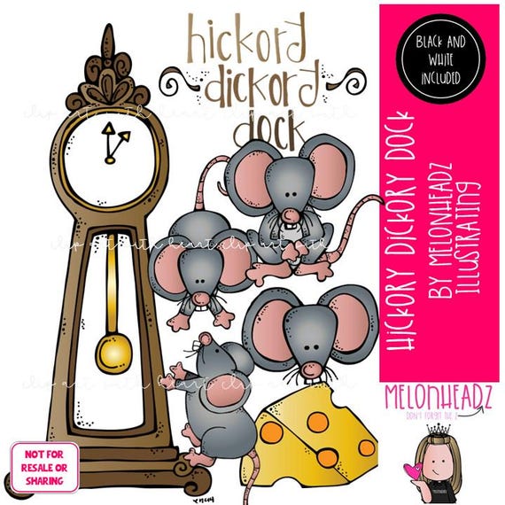 Hickory Dickory Dock Clip Art, Literature, Book Companion Mini - Etsy