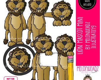 Lion clip art, mascot, team sport, school spirit Mini
