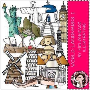 World Landmarks clip art Part 1 - COMBO PACK