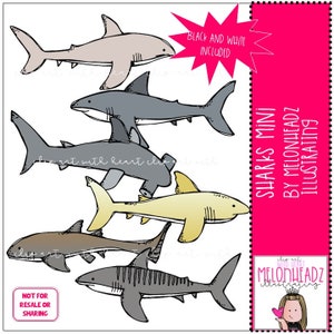 Sharks clip art - Mini