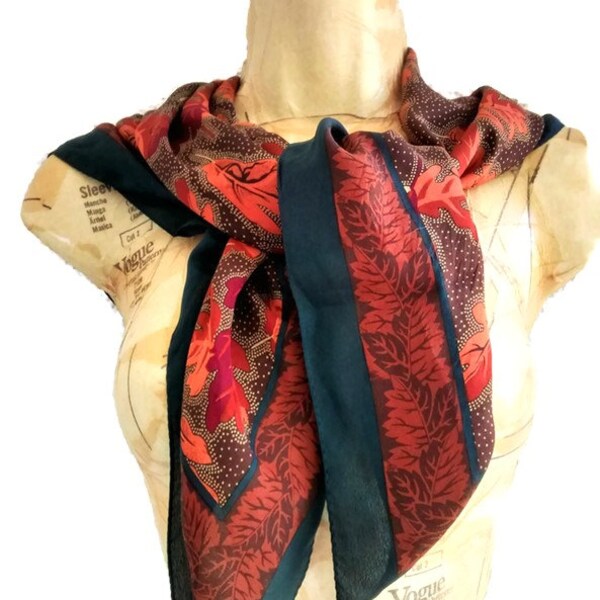Museum Scarves, Silk Scarf, Fall Leaves, Autumn Colors, Museum Fine Arts Boston