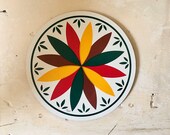 Pennsylvanian Hex Sign By Jacob Zook Petal Rosette The Moyer Family Folk Art Pennsylvania Dutch Good Luck Symbol Yellow Red Green