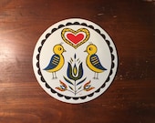 Pennsylvanian Hex Sign By Jacob Zook Double Distelfink The Moyer Family Folk Art Pennsylvania Double Good Luck and Happiness Yellow Red