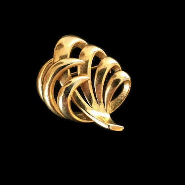 Vintage 1980's SPHINX of London Gold Swirl Brooch