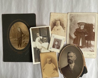 Antique Photo Lot Victorian Edwardian Baby, Children, Family Americana