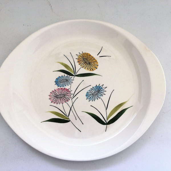 Mid Century Stetson Oval Platter Mod Atomic Flowers