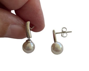 Sterling Silver Pearl Earrings Stud Dangle Drop Prepcore Classic White Bridal Wedding Prom Coordinates Casual