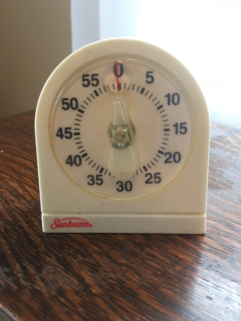 Vintage Kitchen Timer Sunbeam MInute Timer Aluminum Retro image 0