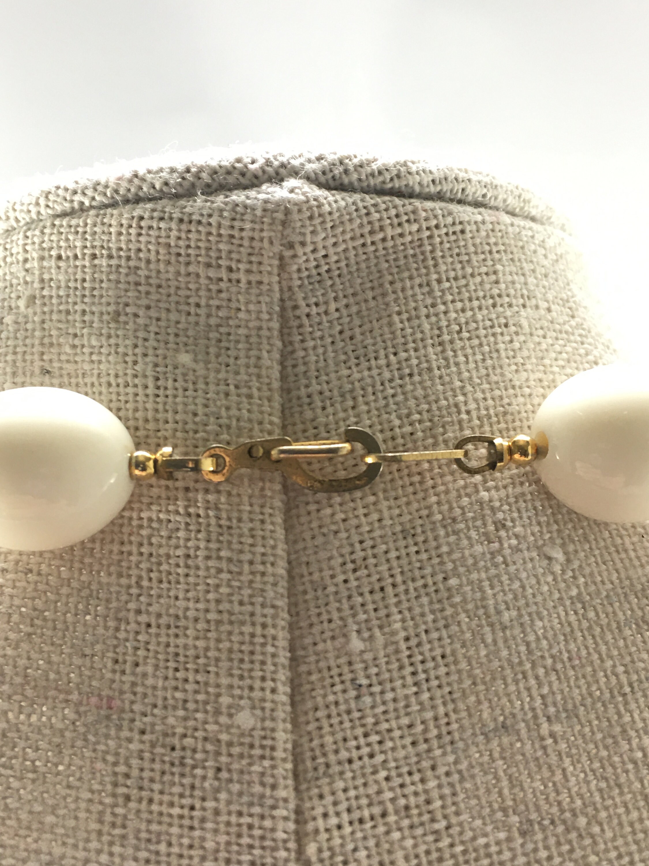 Vintage Acrylic off White Bead Necklace With Gold Spacer Beads - Etsy ...