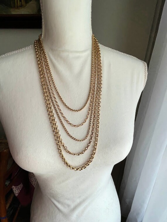 Vintage Napier Gold Plated Multi Chain Necklace, S