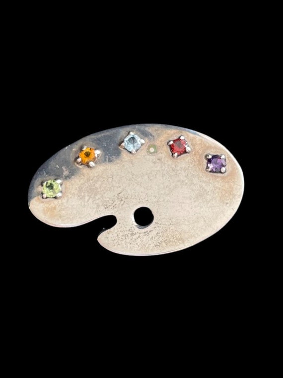 Vintage artist palette sterling Gem