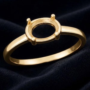 925 sterlingzilveren ovale vorkring leeg, ovale semi-gemonteerde ringinstelling, DIY edelsteen ringbasis, levering sieraden maken