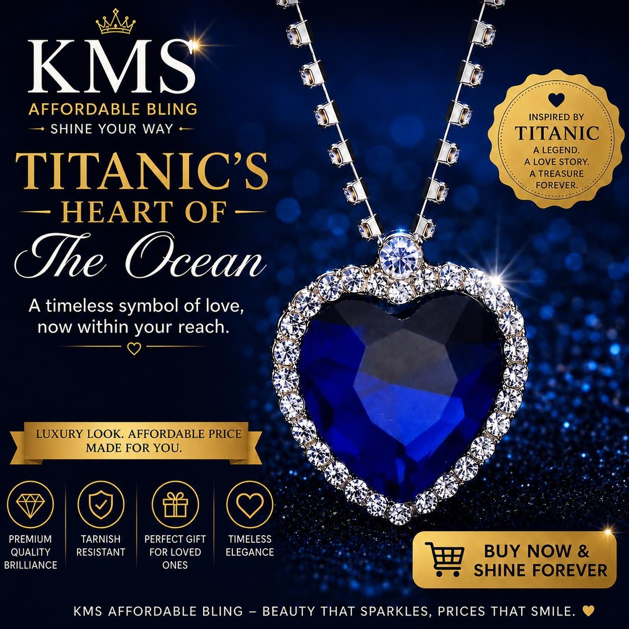 タイタニック ハートオブザオーシャン ネックレス【箱、認定書付き】 Heart of the ocean necklace titanic - Etsy 日本