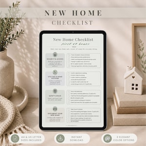 New Home Checklist Printable Setup Guide New House Essentials First Month Safety Repairs Settling In Home Information PDF Instant Download