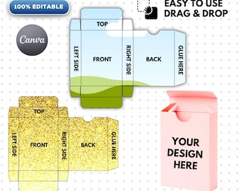 Editable Playing Card Box Template, Canva Sublimation Design (Digital Download)