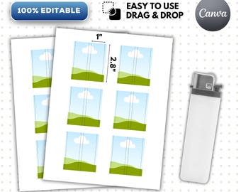 Lighter Label Canva Template, Editable Lighter Wrap, Sticker Sublimation