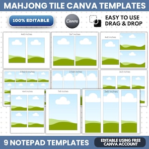 Printable Notepad Template Bundle Canva Editable, Notepad Templates Set, Custom Notes Design, Digital Download