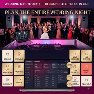 Hochzeits-DJ-Toolkit, 10-in-1-Toolkit, Planer, Fragebogen, Zeitplan, Moderationsskript (Digitaler Download)