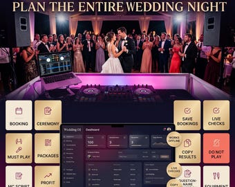 Kit de herramientas para DJ de bodas, kit 10 en 1, planificador, cuestionario, cronograma, guion para maestro de ceremonias (descarga digital)