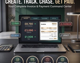 Invoice Quote Payment Tracker Small Business Invoice Template Editable Freelancer Billing Ledger Instant Download
