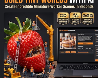 Tiny People AI Prompt Generator, Miniature Diorama Macro Photography Prompt Builder Tool, Midjourney ChatGPT