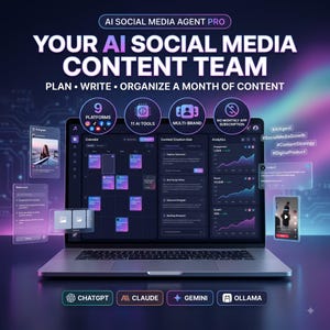 Social Media AI Agent, Content Calendar Agent, Caption Generator, Reels Script Writer, No Subscription