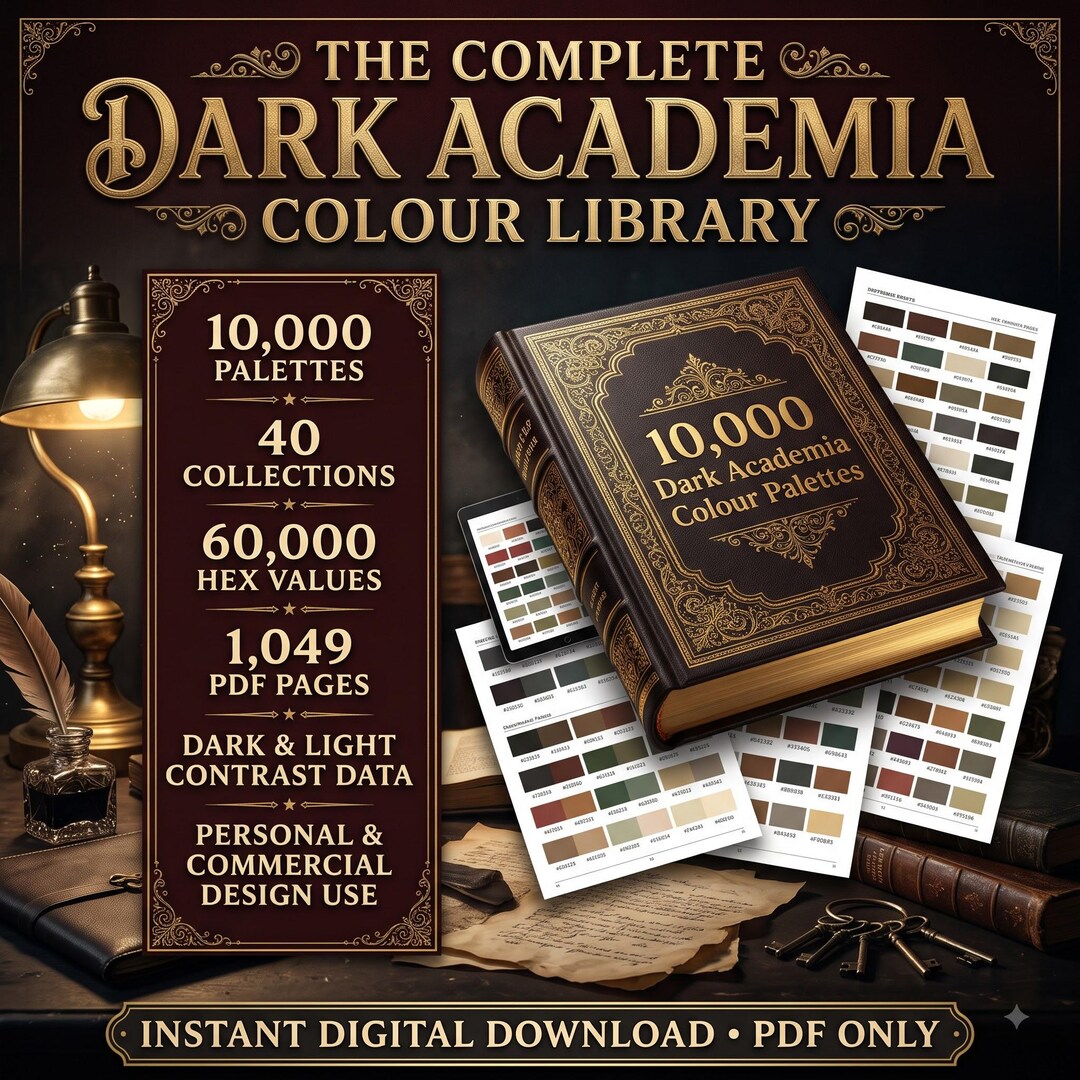 10000 Dark Academia Color Palettes, Moody Vintage Color Combinations ...