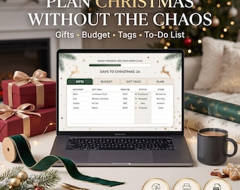 Christmas Gift Budget Tracker Printable Gift Tags Holiday Shopping List Planner Editable Instant Download