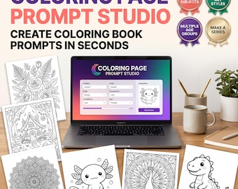 AI Coloring Book Prompt Generator, KDP Page Builder (Digital Download)
