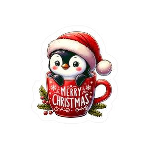 Christmas Penguin Vinyl Decals | Holiday Stickers for Gifts, Home Decor, Car Decorations, Party Favors