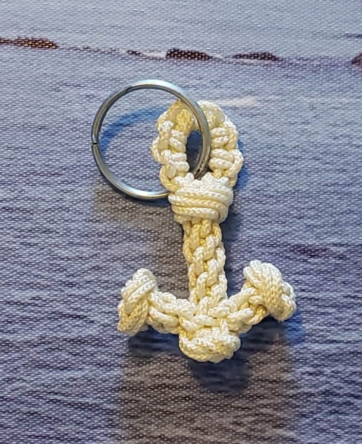 Nautical Anchor -hand Tied, Fancy Rope Work, Macrame, Coastal