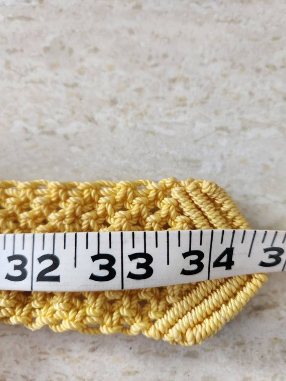 Hot color! Yellow macrame belt 34 inches, bright … - image 2