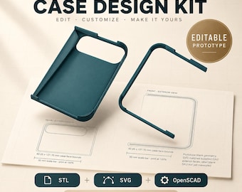 iPhone Duo Hüllen-Designset | 3D-Druckvorlage für Handyhüllen | Bearbeitbare STL-, SVG- und OpenSCAD-CAD-Dateien | Digitaler Download