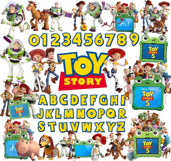 Toy Story PNG Bundle, 50+ PNG Images, Toy Story Alphabet & Numbers, Toy Story Clipart, Woody Buzz Lightyear, Jessie PNG, Digital Download