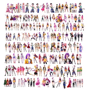Pacchetto PNG di KPop Hunters, oltre 100 immagini PNG, clipart di demoni, personaggi di Huntrix, PNG trasparenti, download digitale