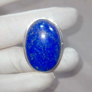 Lapis lazuli ,Lapis lazuli Ring , Lapis Ring ,925 Sterling Silver,Rings Lapis, Silver Ring , Handmade Ring, Size 25x36 MM