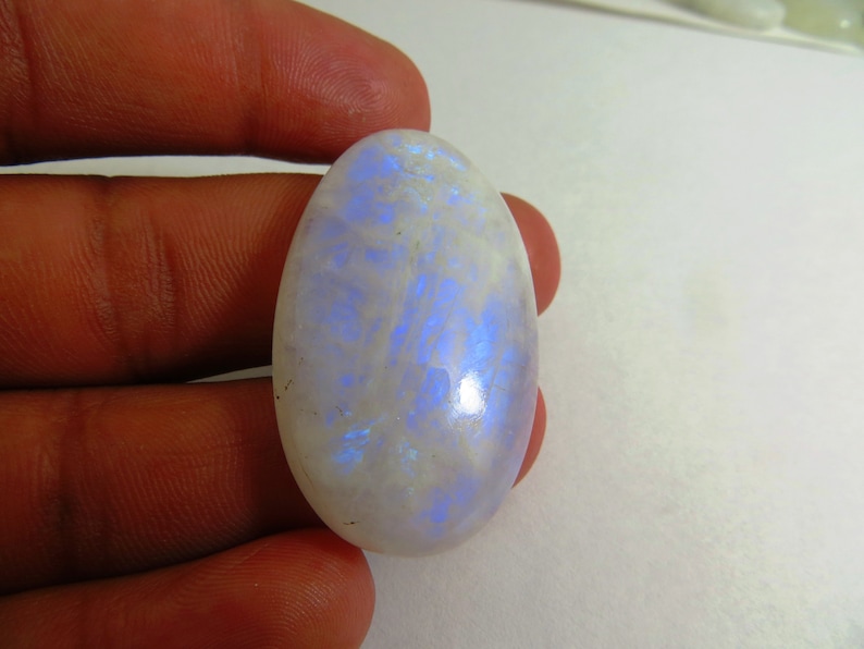 Rainbow Moonstone Smooth Cab Good Quality full Amazing fire Shape Oval Size 25x47 mm