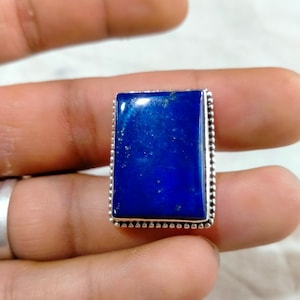 Lapis lazuli ,Lapis lazuli Ring , Lapis Ring ,925 Sterling Silver,Rings Lapis, Silver Ring , Handmade Ring, Size 18x25 MM