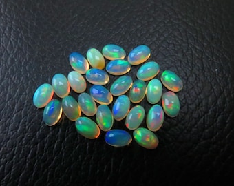 Ethiopian Opal / Cabochon / Full Flashy Fire / 100% Natural / AAA Top Quality / Oval / Shape / Size 3x5 mm, New Lot, Natural Handmade stone