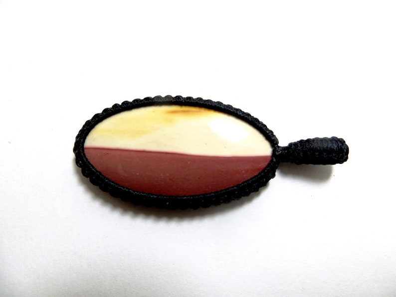 Mokite Smooth Cab Macrame Pendant Thread Pendant Gorgeous Handmade Gemstone Unisex Uses Jewelry Pendent shape Oval size 27x47 mm