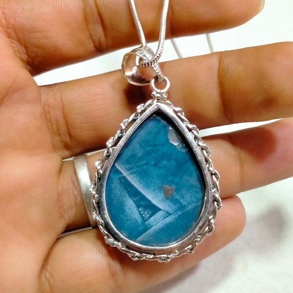 Nuovo Design Stile Conciso 925 Braccialetti In Argento Sterling Blu Opale Di Fuo - Foto 13