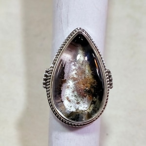 Teardrop Garden Quartz Ring: 925 Sterling Silver Statement Ring (17x28 MM)
